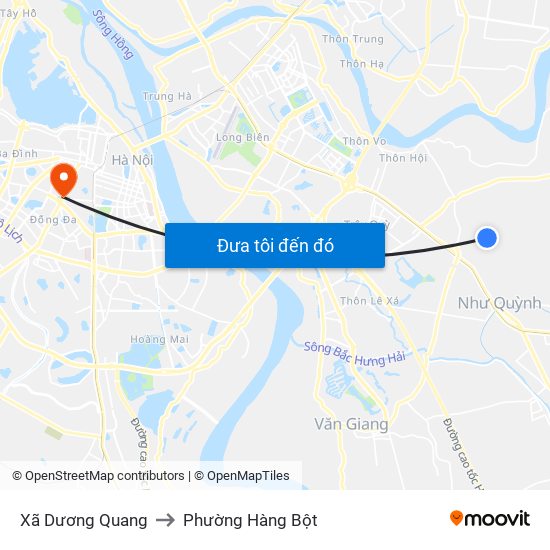 Xã Dương Quang to Phường Hàng Bột map