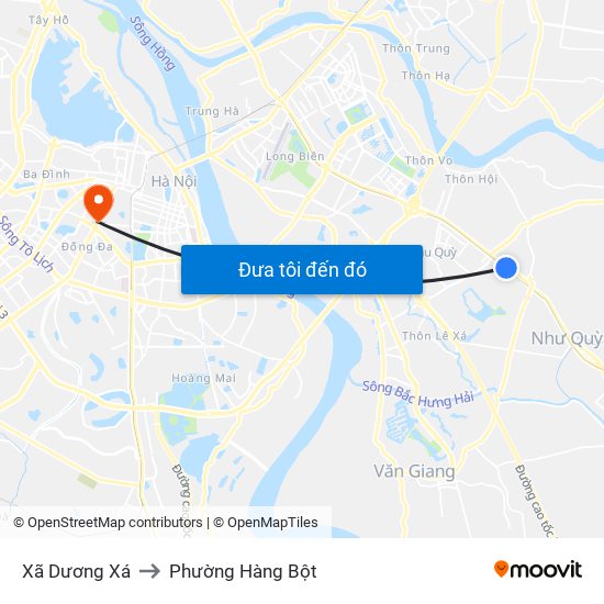 Xã Dương Xá to Phường Hàng Bột map