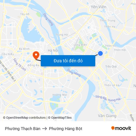 Phường Thạch Bàn to Phường Hàng Bột map