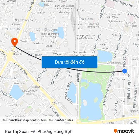 Bùi Thị Xuân to Phường Hàng Bột map