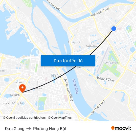 Đức Giang to Phường Hàng Bột map