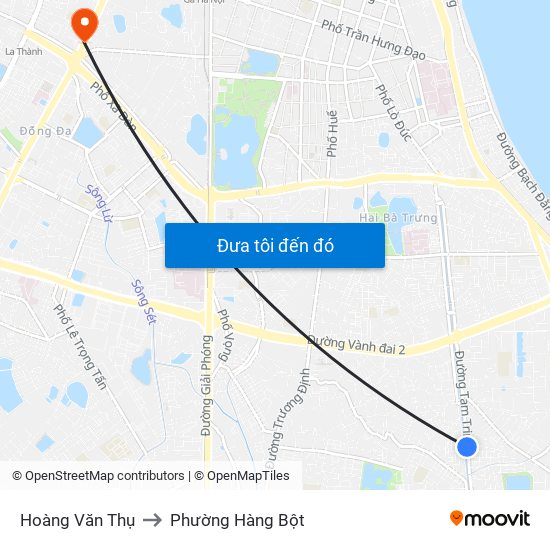 Hoàng Văn Thụ to Phường Hàng Bột map