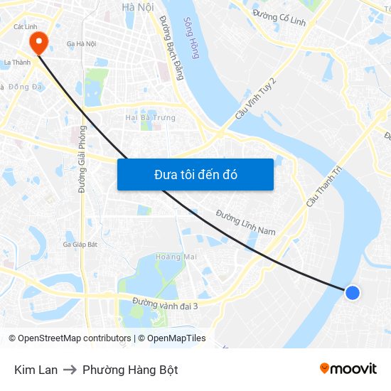 Kim Lan to Phường Hàng Bột map