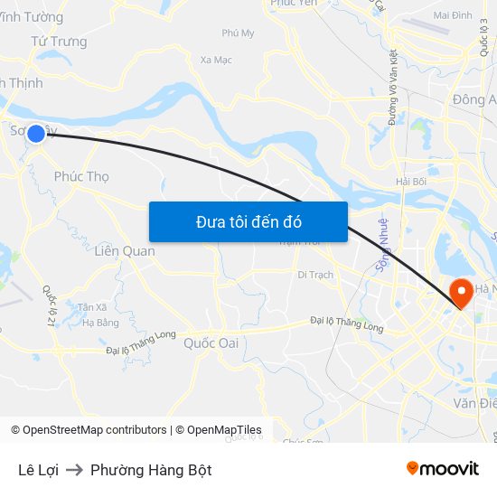 Lê Lợi to Phường Hàng Bột map