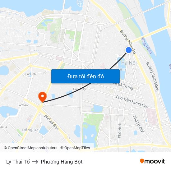 Lý Thái Tổ to Phường Hàng Bột map