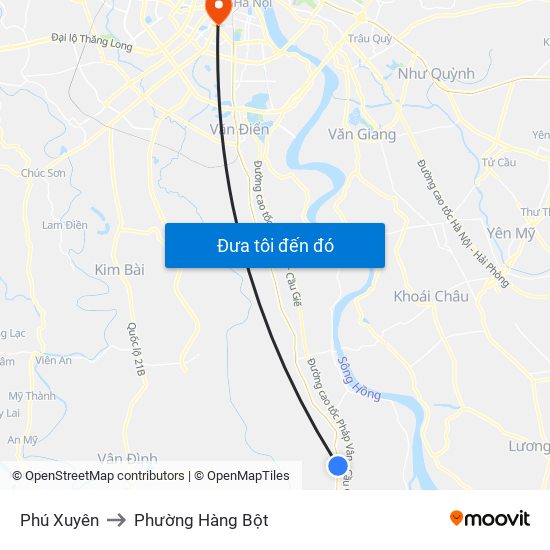 Phú Xuyên to Phường Hàng Bột map