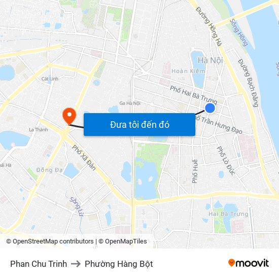 Phan Chu Trinh to Phường Hàng Bột map
