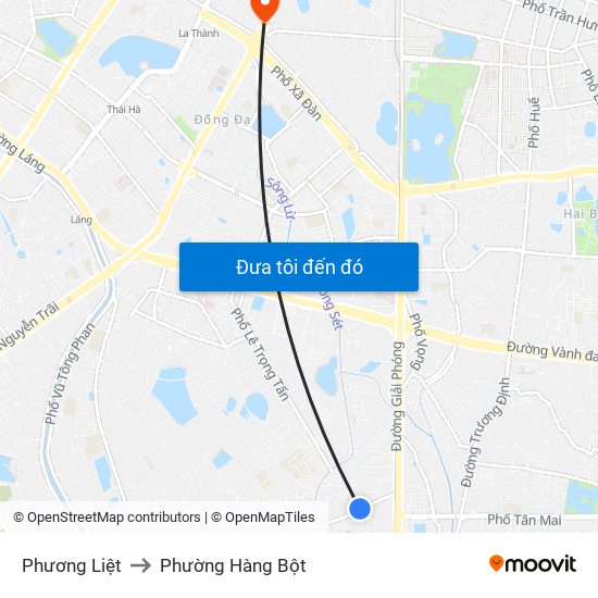 Phương Liệt to Phường Hàng Bột map