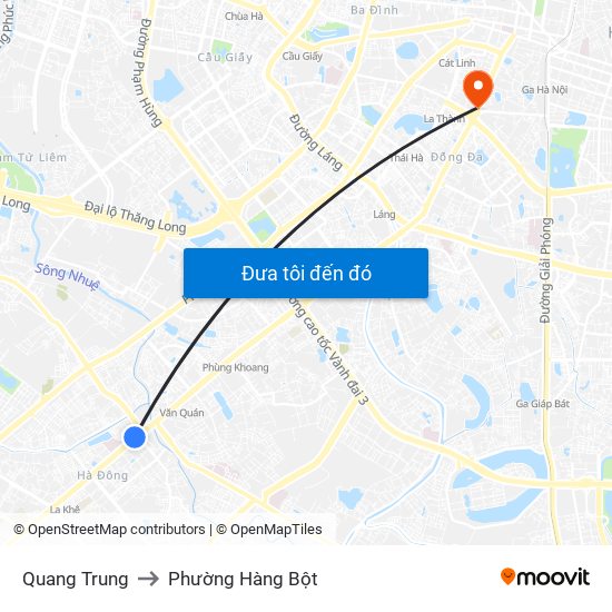 Quang Trung to Phường Hàng Bột map