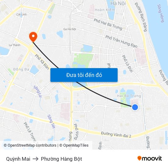 Quỳnh Mai to Phường Hàng Bột map