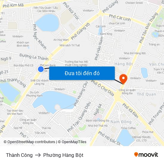 Thành Công to Phường Hàng Bột map