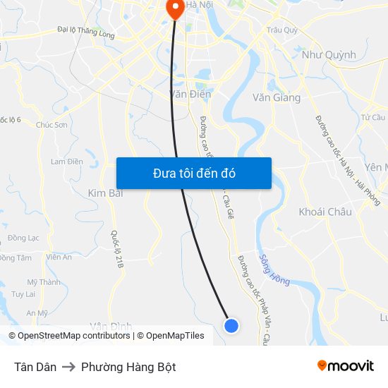 Tân Dân to Phường Hàng Bột map