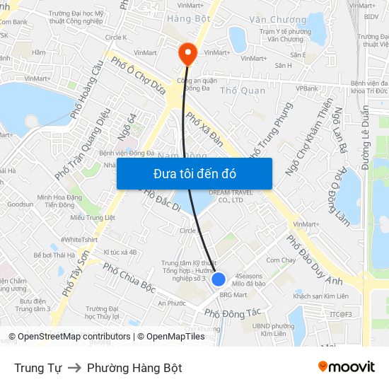 Trung Tự to Phường Hàng Bột map