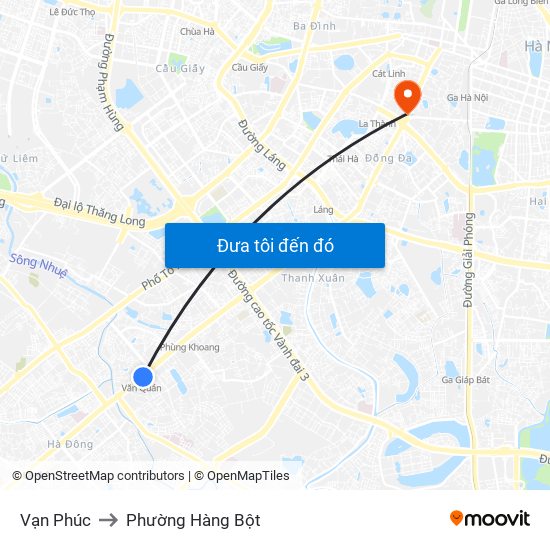 Vạn Phúc to Phường Hàng Bột map