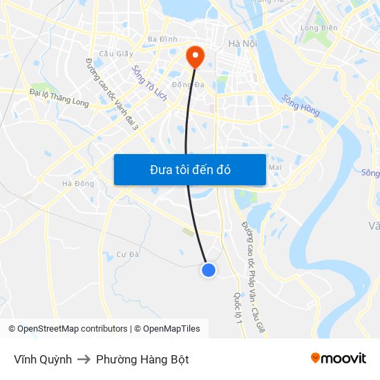 Vĩnh Quỳnh to Phường Hàng Bột map