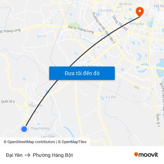 Đại Yên to Phường Hàng Bột map