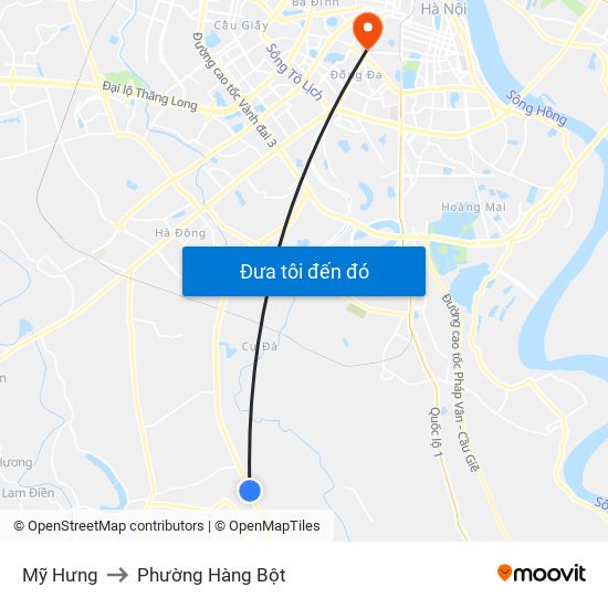 Mỹ Hưng to Phường Hàng Bột map