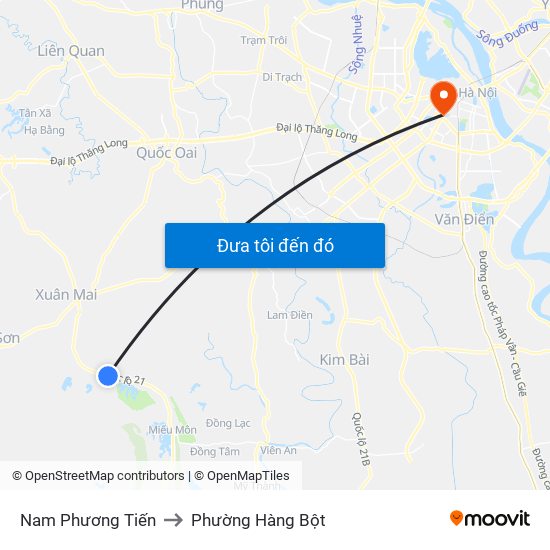 Nam Phương Tiến to Phường Hàng Bột map