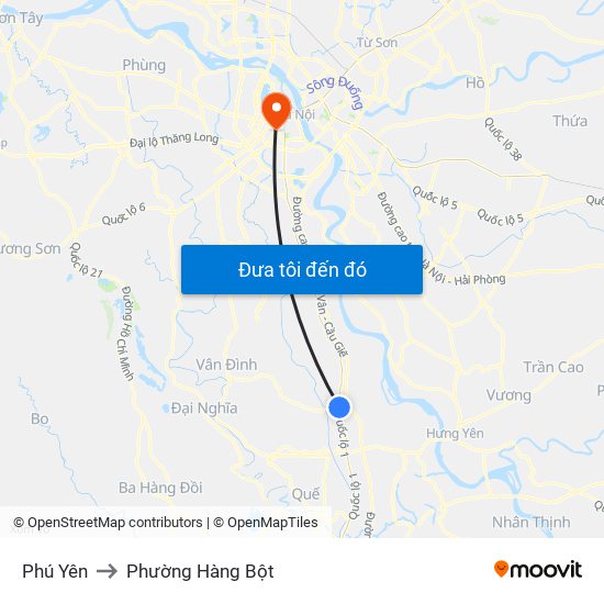 Phú Yên to Phường Hàng Bột map