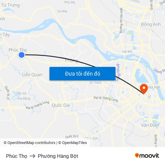 Phúc Thọ to Phường Hàng Bột map