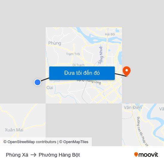 Phùng Xá to Phường Hàng Bột map