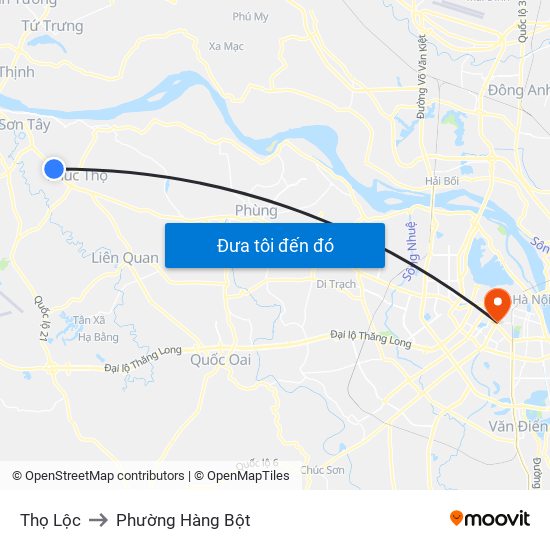 Thọ Lộc to Phường Hàng Bột map