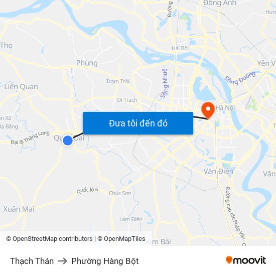 Thạch Thán to Phường Hàng Bột map