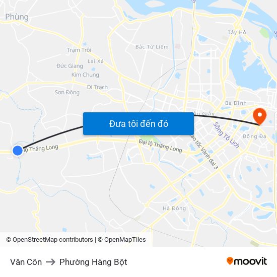 Vân Côn to Phường Hàng Bột map