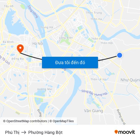 Phú Thị to Phường Hàng Bột map