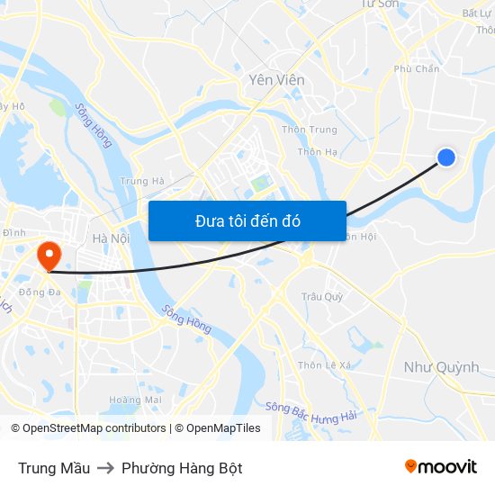 Trung Mầu to Phường Hàng Bột map