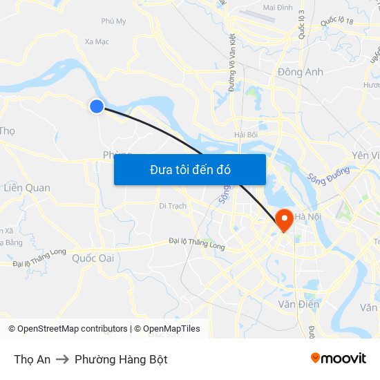 Thọ An to Phường Hàng Bột map