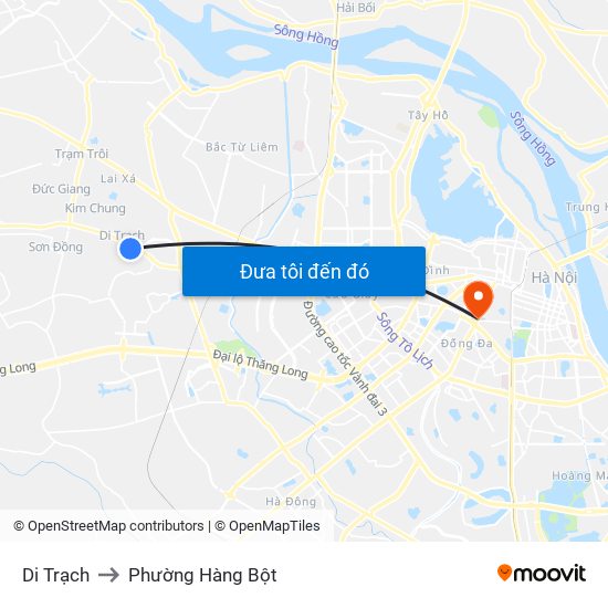 Di Trạch to Phường Hàng Bột map