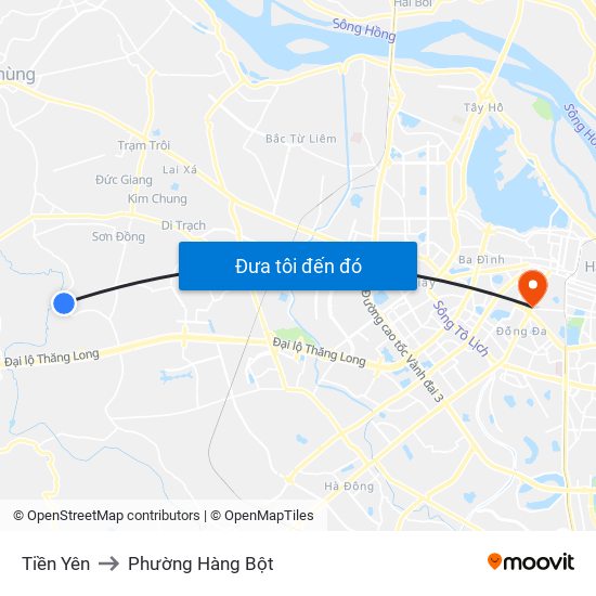 Tiền Yên to Phường Hàng Bột map