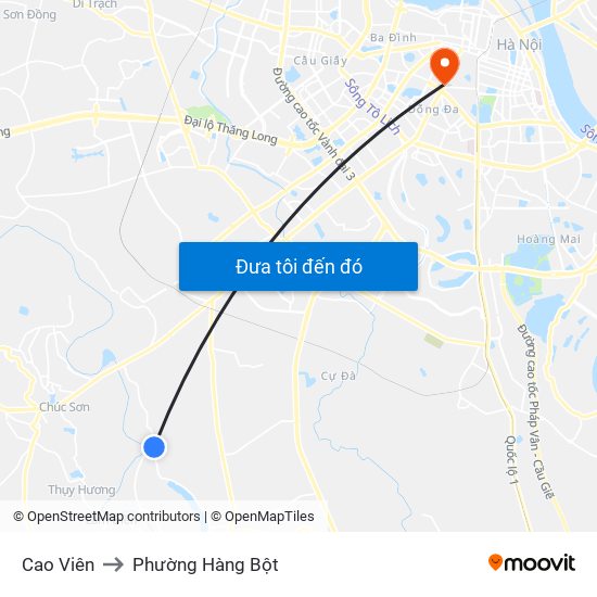 Cao Viên to Phường Hàng Bột map