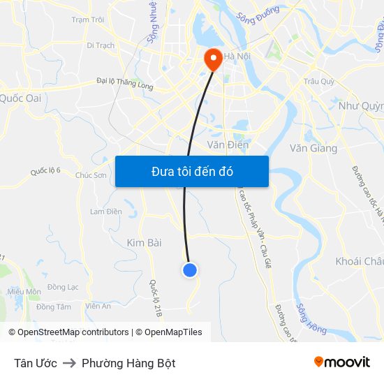 Tân Ước to Phường Hàng Bột map