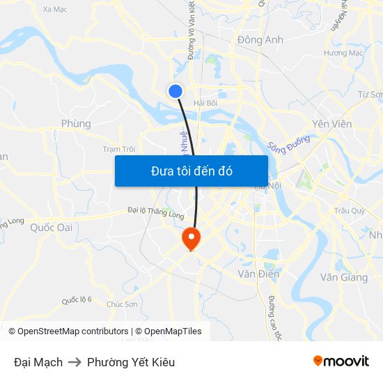 Đại Mạch to Phường Yết Kiêu map