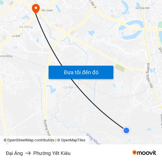 Đại Áng to Phường Yết Kiêu map