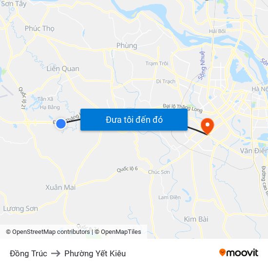 Đồng Trúc to Phường Yết Kiêu map