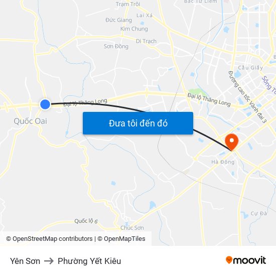 Yên Sơn to Phường Yết Kiêu map
