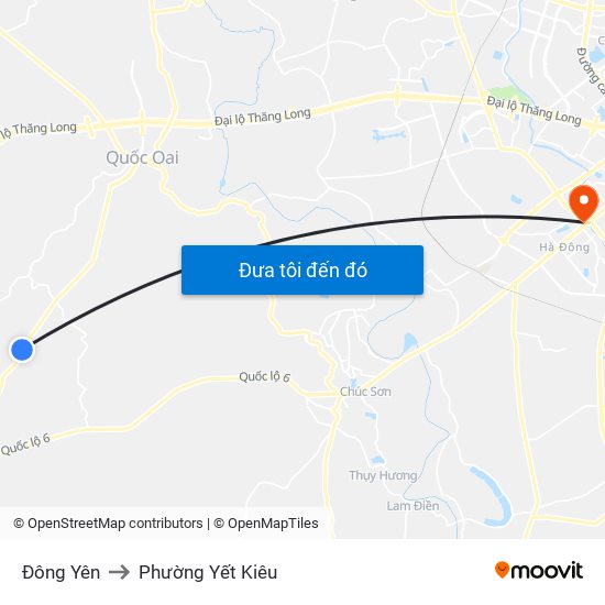 Đông Yên to Phường Yết Kiêu map