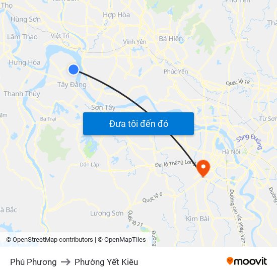 Phú Phương to Phường Yết Kiêu map