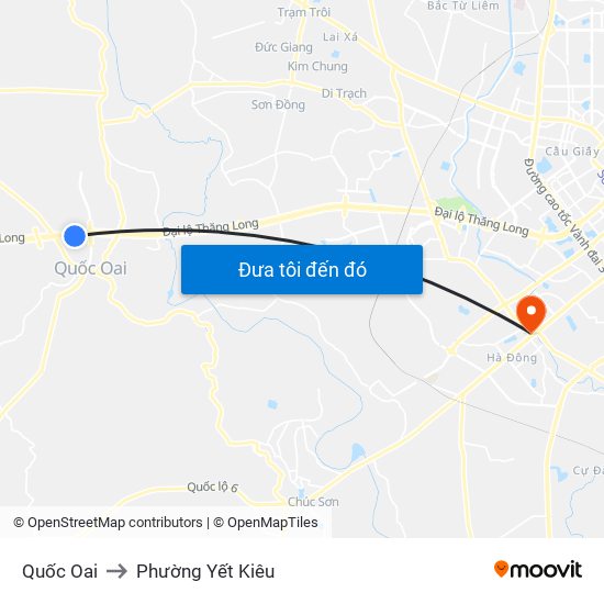 Quốc Oai to Phường Yết Kiêu map