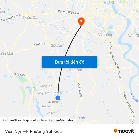 Viên Nội to Phường Yết Kiêu map