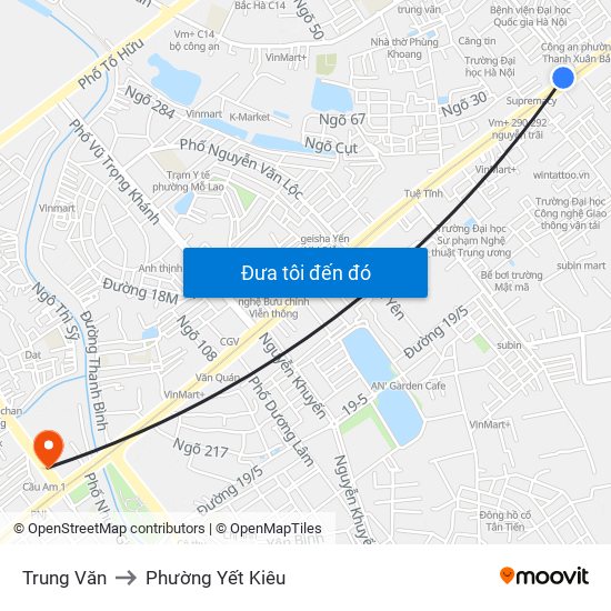 Trung Văn to Phường Yết Kiêu map