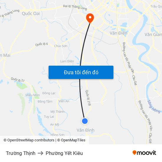Trường Thịnh to Phường Yết Kiêu map