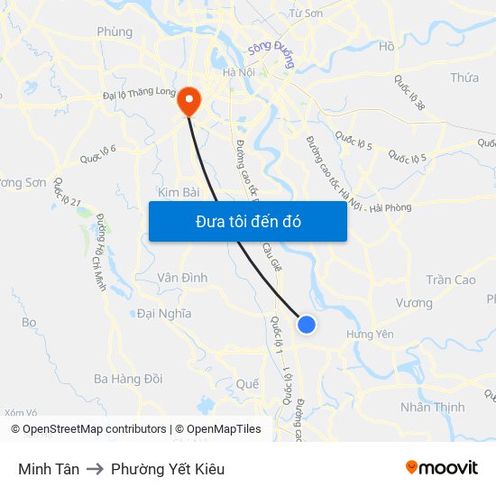 Minh Tân to Phường Yết Kiêu map