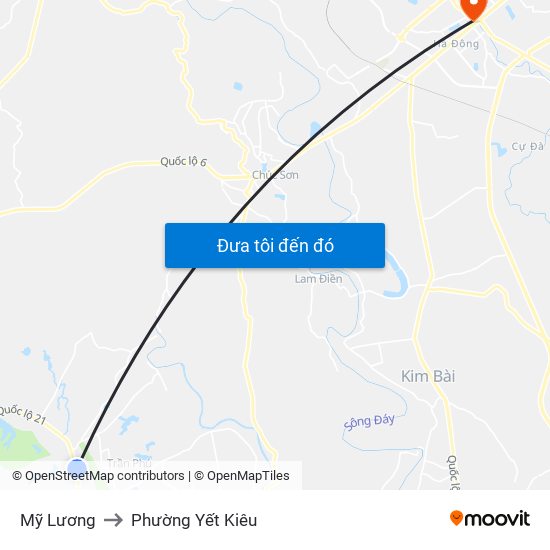 Mỹ Lương to Phường Yết Kiêu map