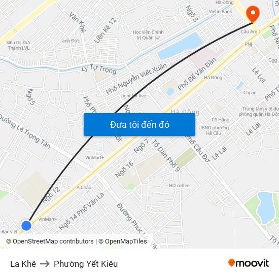 La Khê to Phường Yết Kiêu map