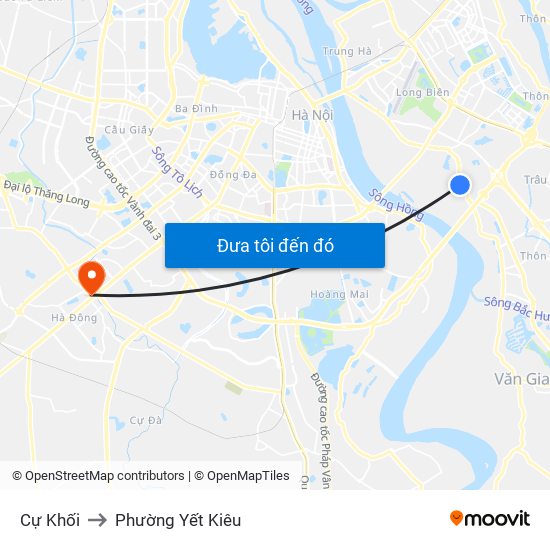 Cự Khối to Phường Yết Kiêu map