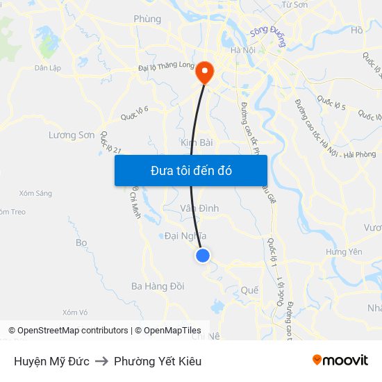 Huyện Mỹ Đức to Phường Yết Kiêu map